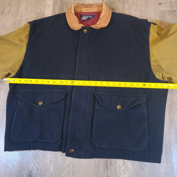 Vintage 90's Nautica Jacket Navy Blue/Brown Elbow Pads Size Extra Large - Picture 3 of 7